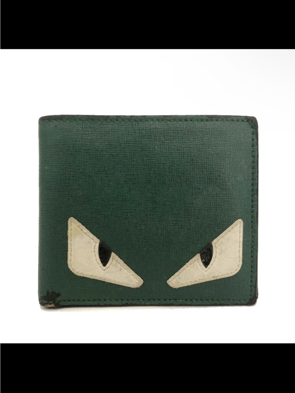 ECU FENDI Monster Leather Bifold Wallet Green/6CJ0132 Japanese
